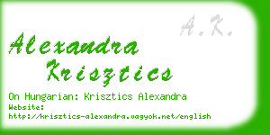 alexandra krisztics business card